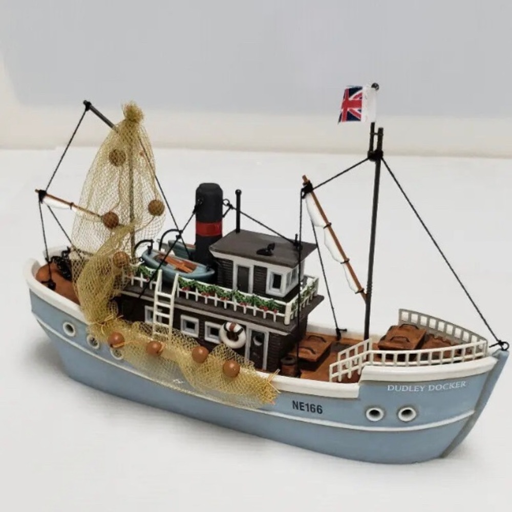 Department 56 Dudley Docker Fishing Boat, Dickens Christmas Village